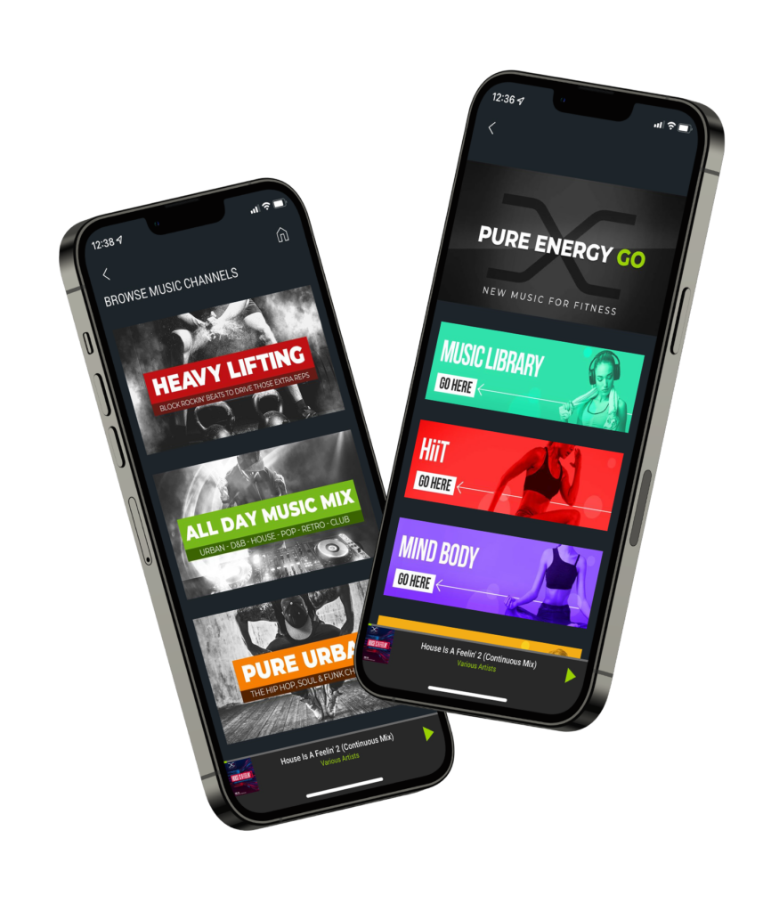 PURE ENERGY GO Fitness Music Streaming App